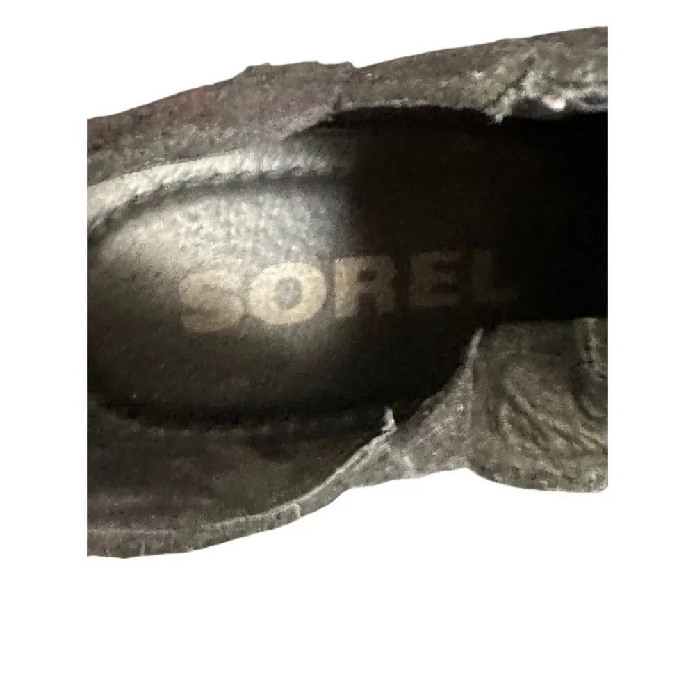 Sorel Lolla II Black Leather Cut Out Ankle Boots Size 7.5